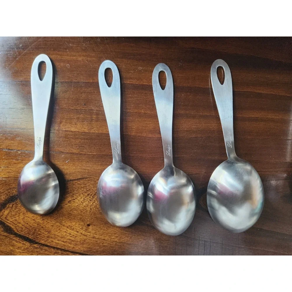 Lindy's Stainless Steel Measuring Scoop Set 4PC HEAVY DUTY Baking Cups Spoons